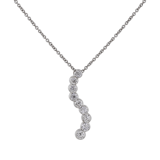 18k White Gold Natasia S 1.5ct Diamond Pendant Necklace