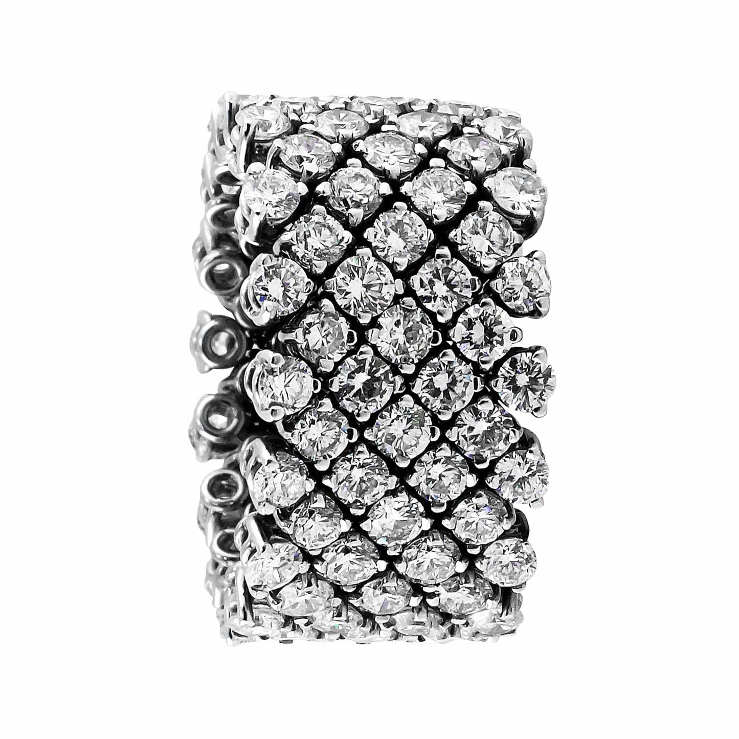 18k White Gold 6.67ctw Diamond Flexible Eternity Band Ring