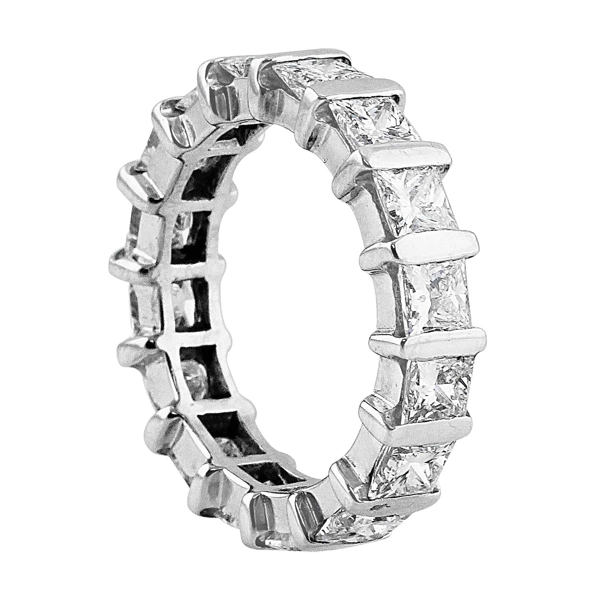 18k White Gold Princess Cut Eternity Band