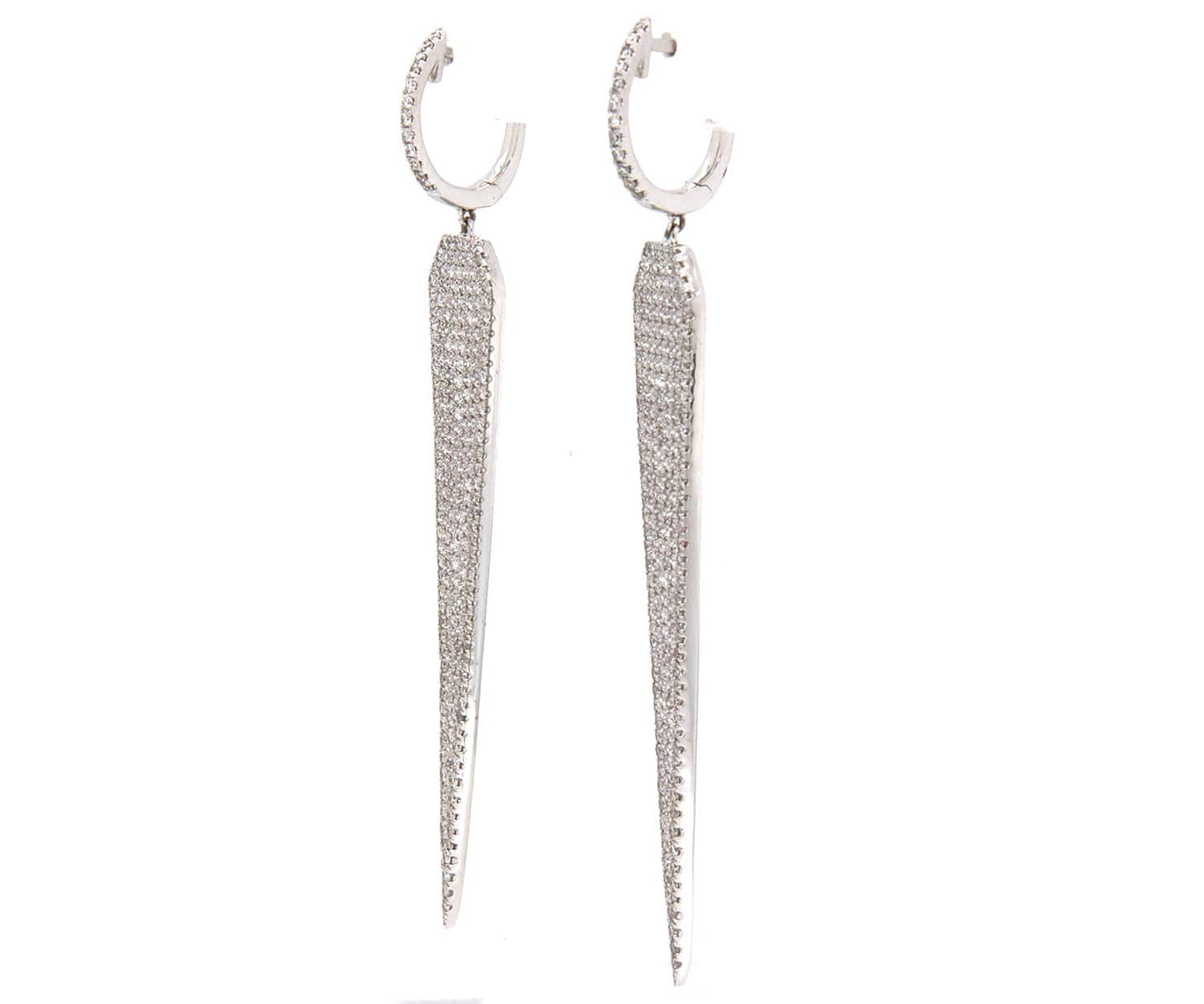 1.68ctw Pave Diamond Spike Dangle Earrings in 14K