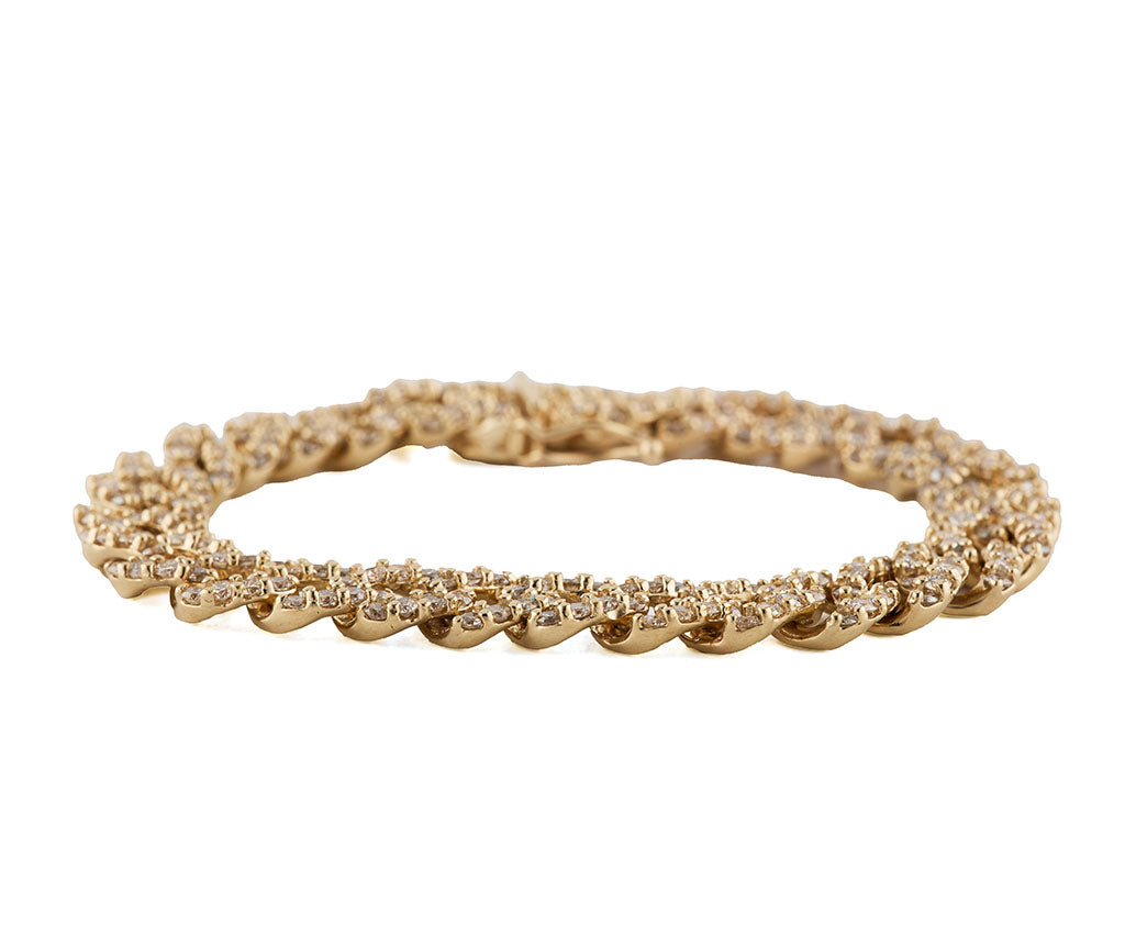 8.0ctw Diamond Curb Link Bracelet in 14K