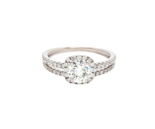 1.50ctw Round Diamond Cushion Frame Bridal Set in 18K