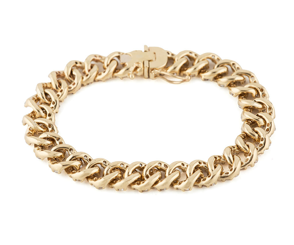 8.0ctw Diamond Curb Link Bracelet in 14K