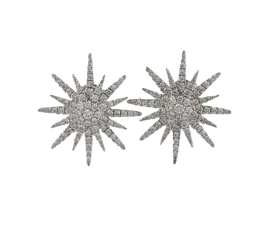 0.77ctw Diamond Starburst Stud Earrings in 18K