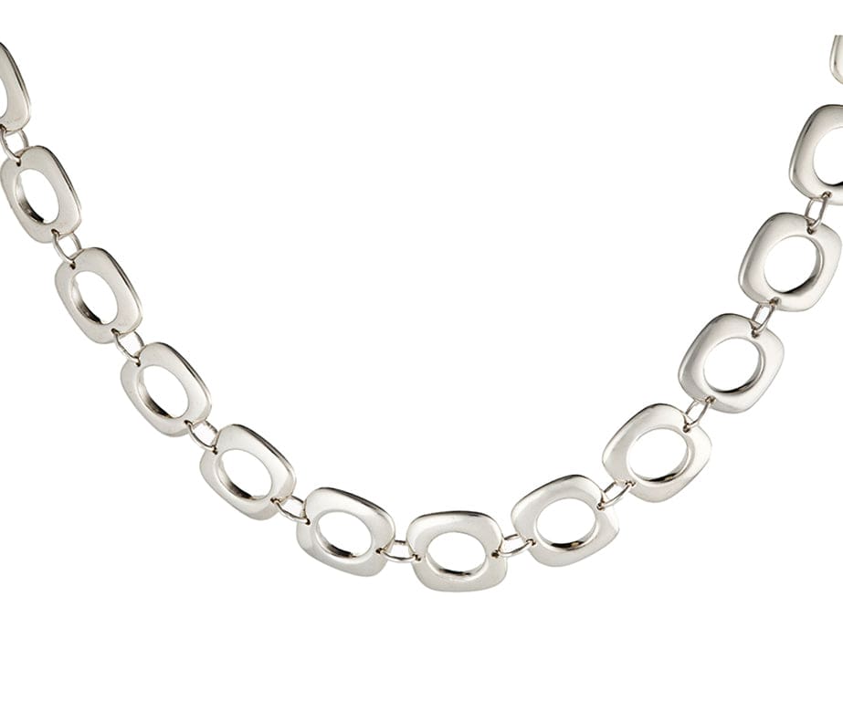 Tiffany & Co. Polished Square Link Toggle Necklace in Sterling