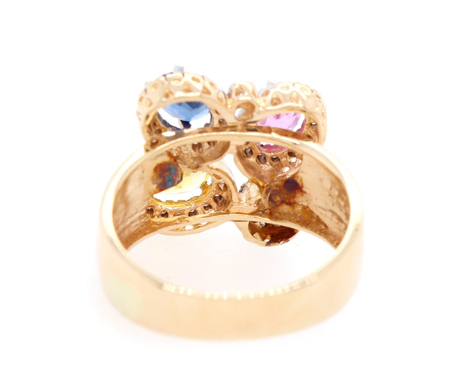 0.35ctw Diamond and Multi Color Sapphire Ring in 14K