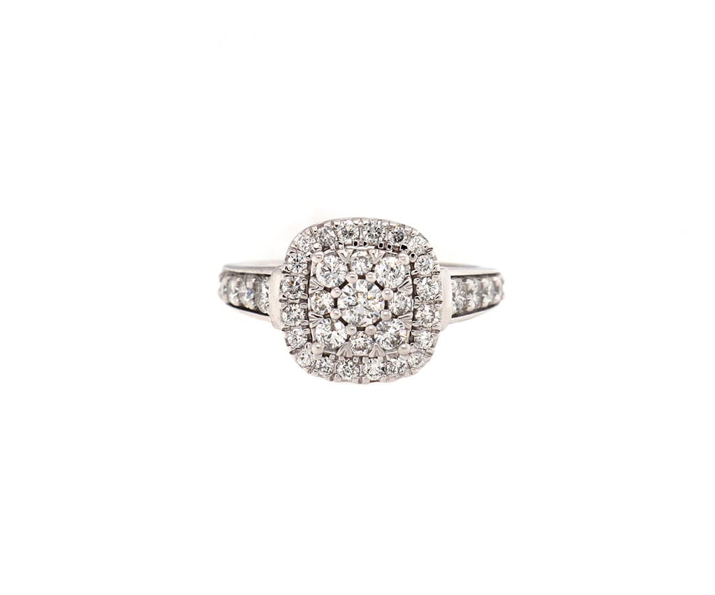 1.00ctw Diamond Cluster Frame Ring in 14K