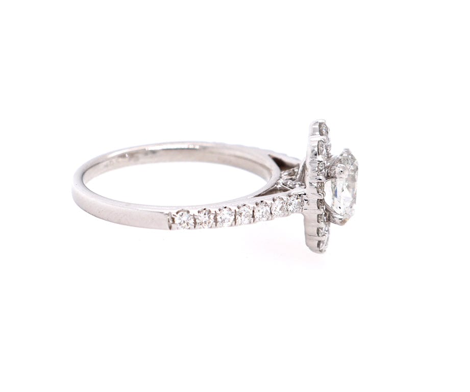 1.50ctw Oval and Round Diamond Frame Engagement Ring in 14K