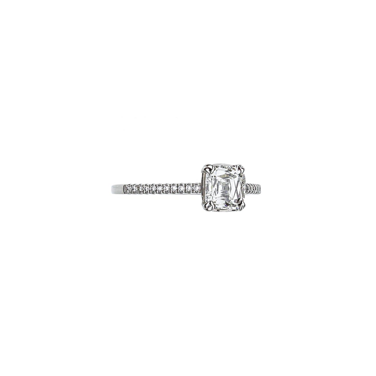 18K White Gold Cathedral Chris Cut Diamond Engagement Ring