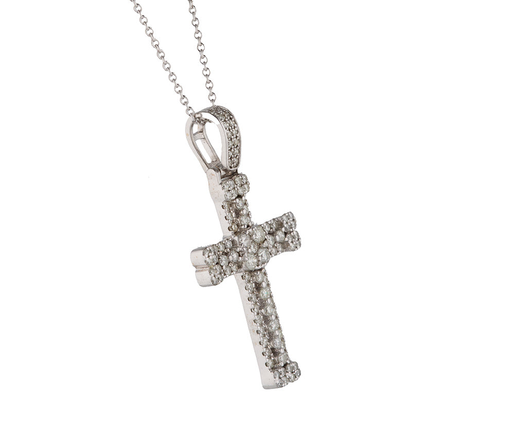 1.00ctw Diamond Frame Cross Pendant Necklace in 14K