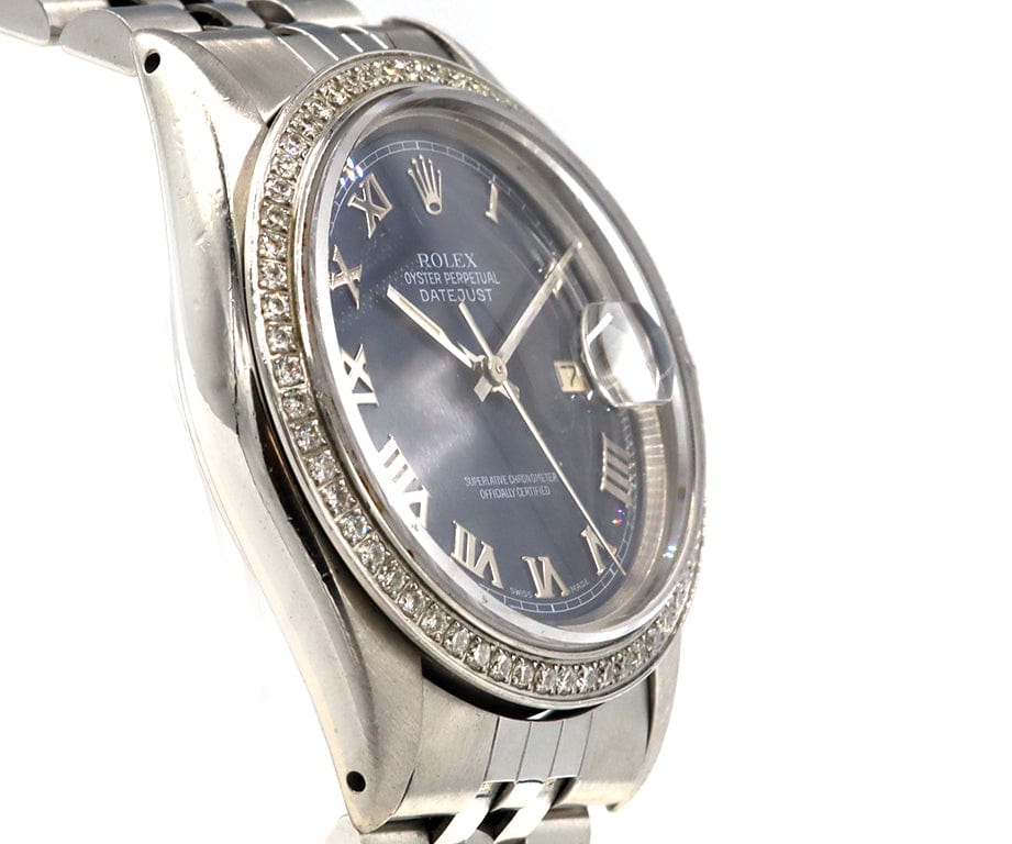 1979 Rolex Datejust 16030 36MM Aftermarket Diamond Bezel Watch