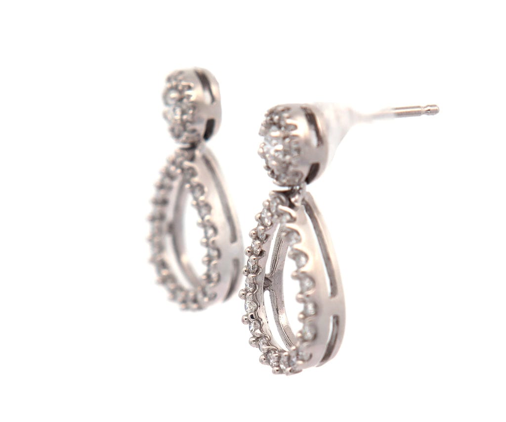 0.65ctw Diamond Teardrop Shaped Drop Earrings in 14K