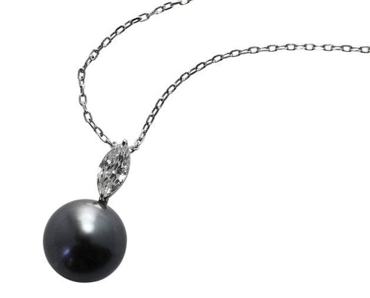 18k White Gold Tahitian Pearl Pendant