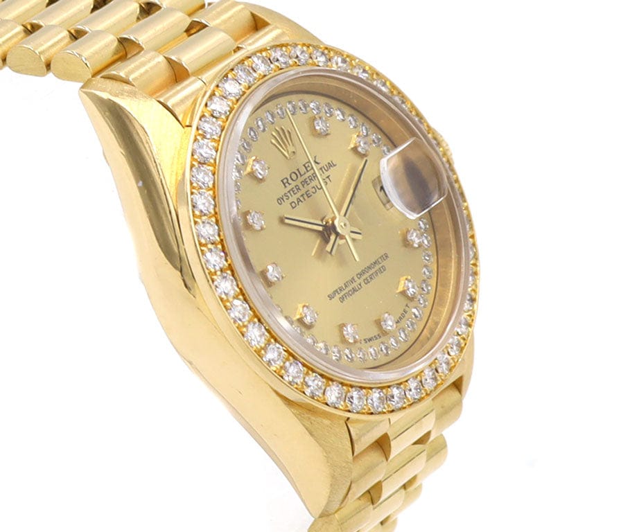 2000 Rolex Datejust President 79138 26MM Aftermarket Diamond Dial and Bezel Ladies Watch