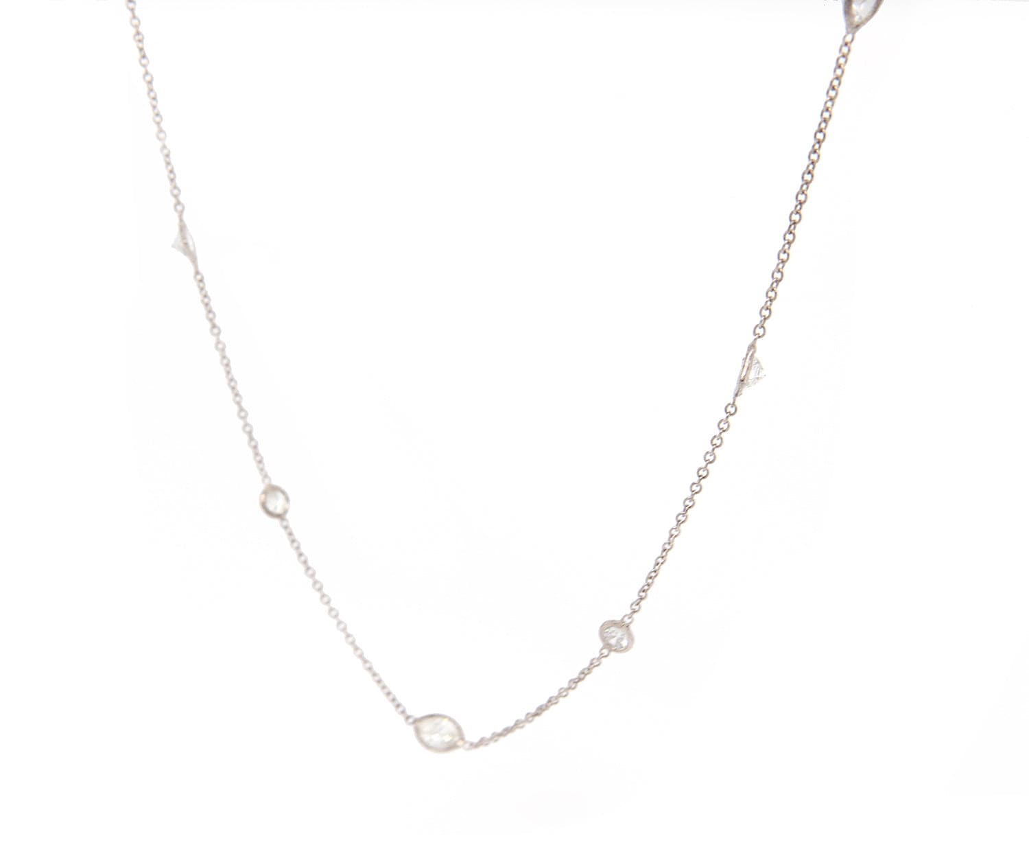 2.04ctw Round Diamond by the Yard Fifteen Station Necklace in 14K