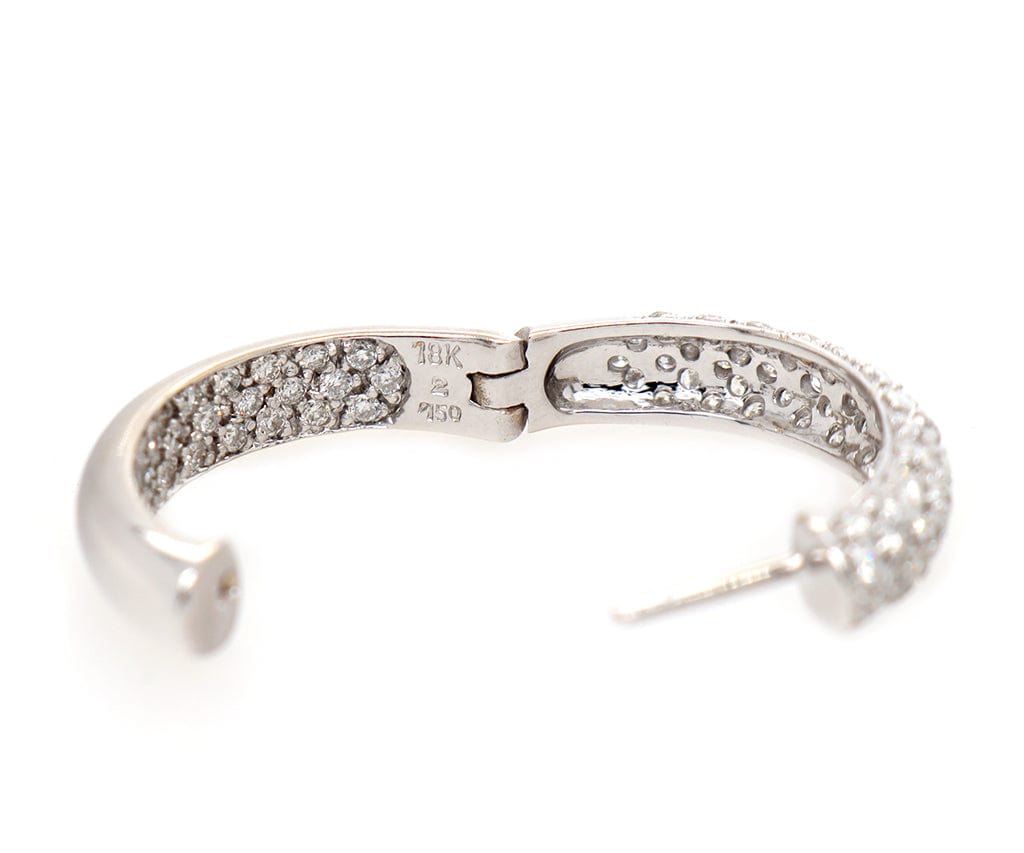 2.00ctw Pave Diamond Inside Out Hoop Earrings in 18K