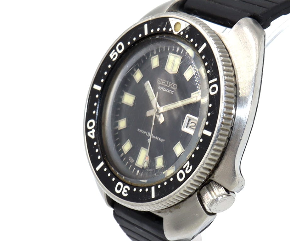 1970 SEIKO Second Diver Captain Willard 6105-8110 44MM Aftermarket Leather Band Men's Watch