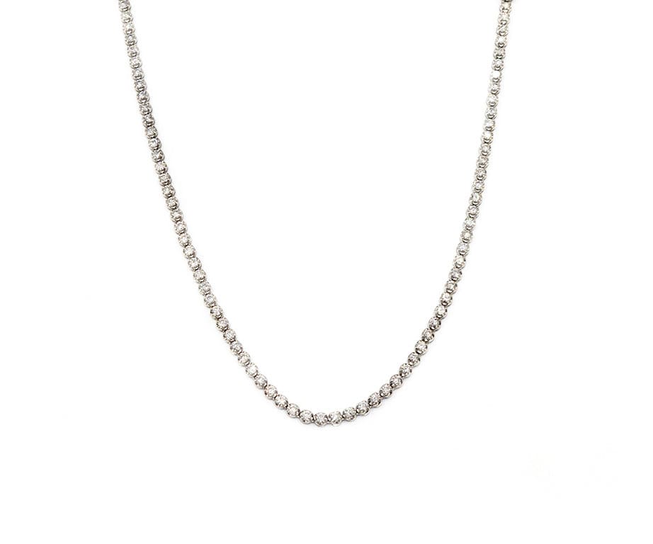 12.00ctw Round Diamond Tennis Necklace in 18K