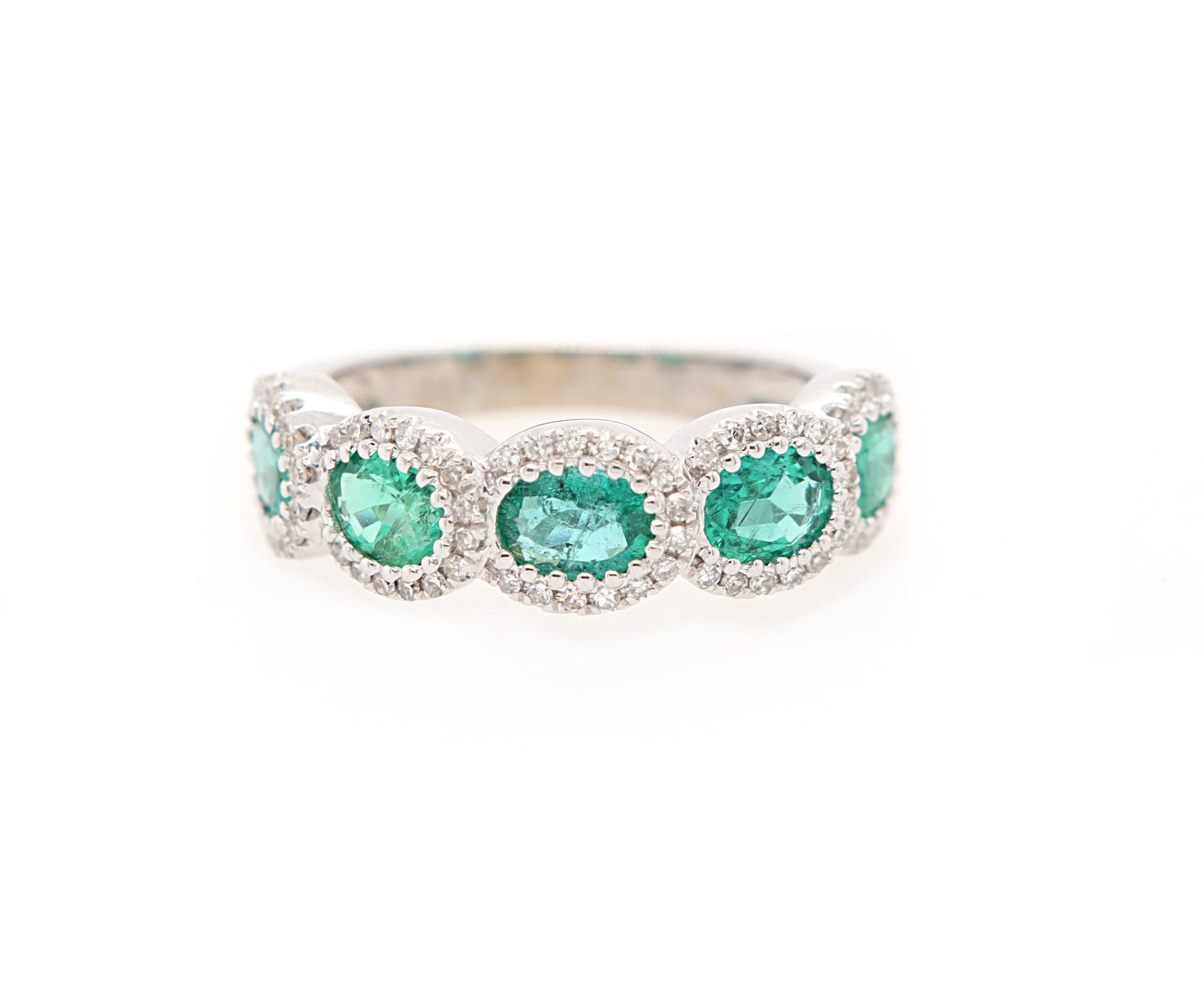 1.50ctw Oval Emerald and 0.25ctw Diamond Frame Ring in 14K