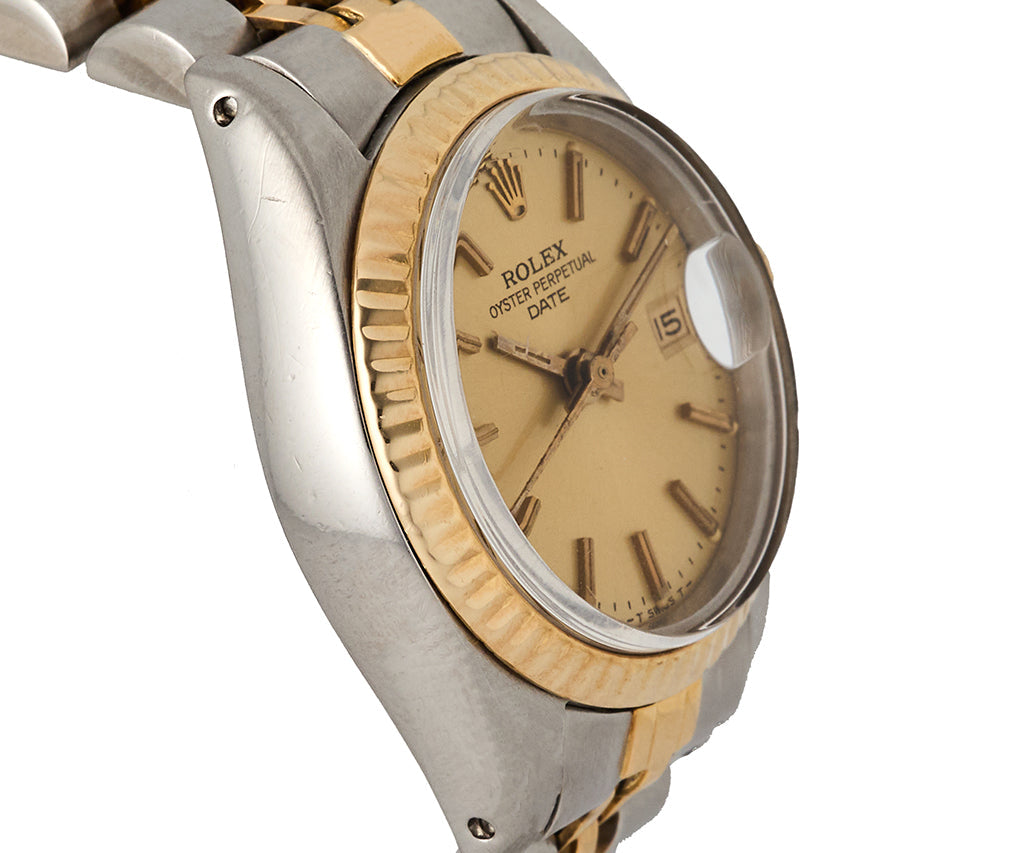 1981 Rolex Date 6917 24MM Champagne Index Dial Ladies Watch