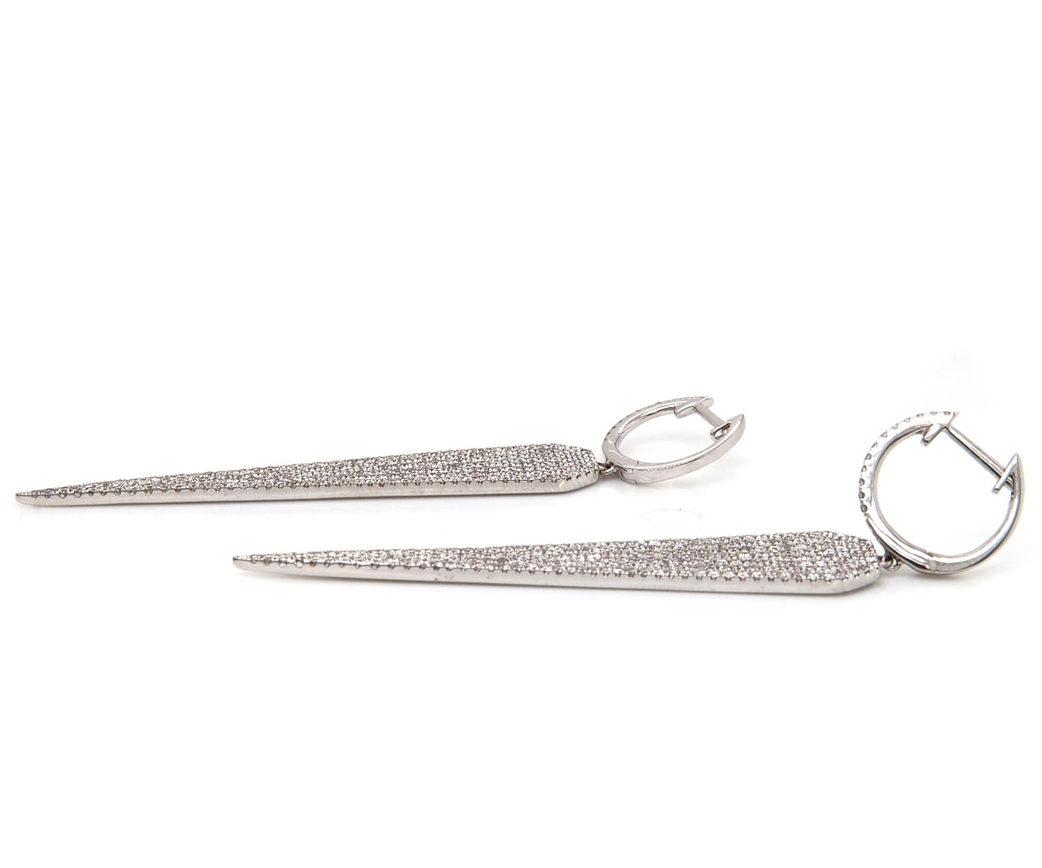 1.68ctw Pave Diamond Spike Dangle Earrings in 14K