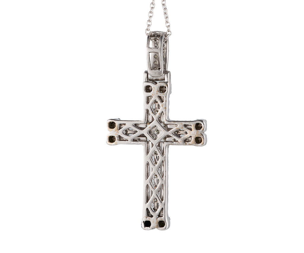 1.00ctw Diamond Frame Cross Pendant Necklace in 14K