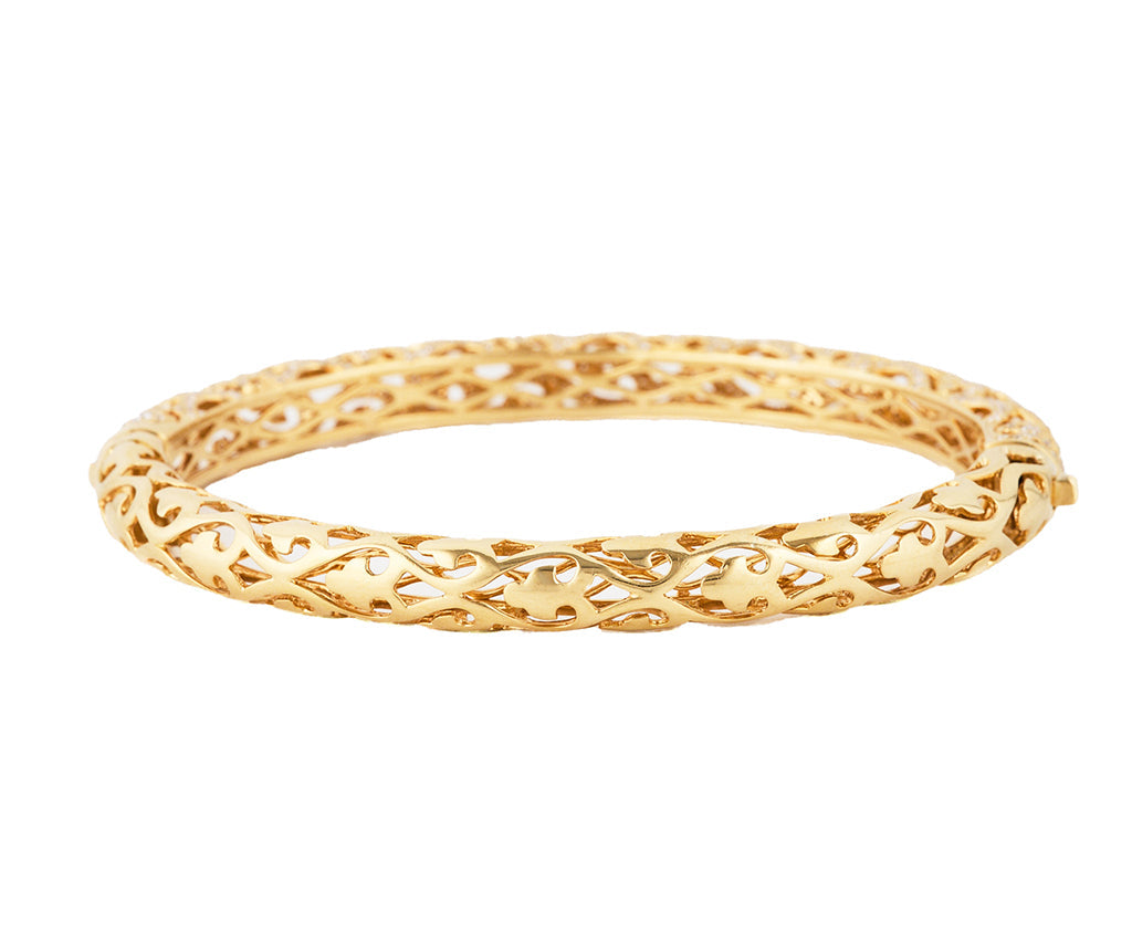 1.50tw Diamond Filigree Bangle Bracelet in 18K