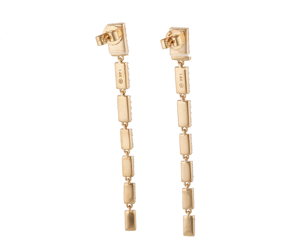 1.00ctw Diamond Multi Bar Dangle Earrings in 14K