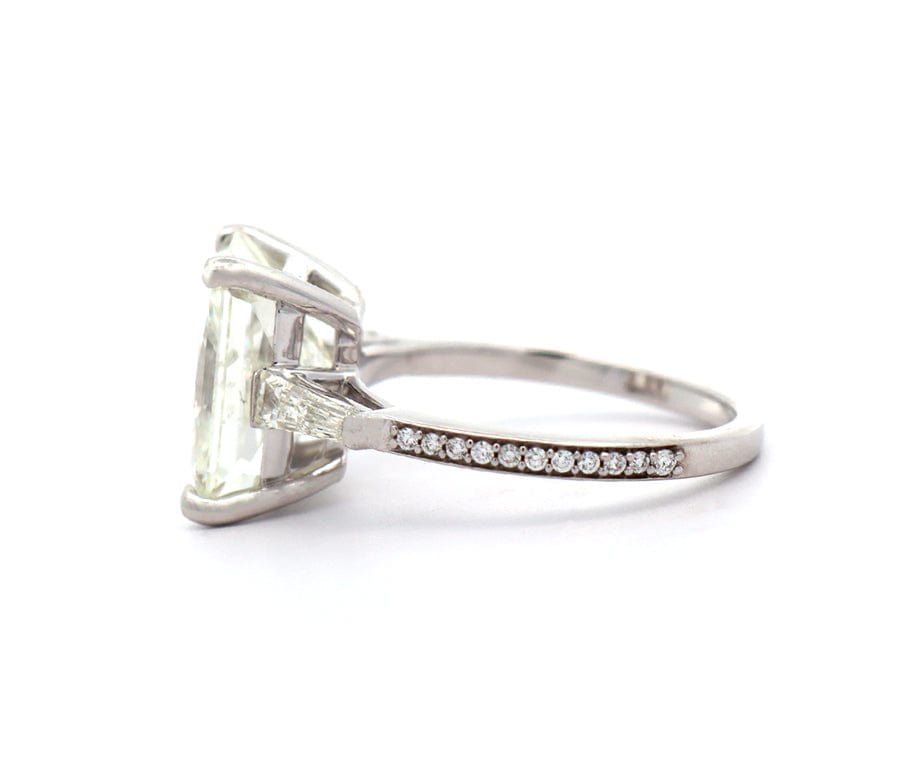 5.90ctw Radiant Baguette and Round Diamond Straight Engagement Ring in 14K