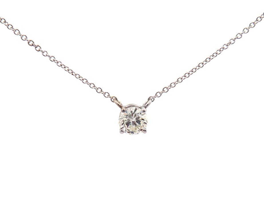 0.51ct Round Diamond Solitaire Pendant Necklace in 14K