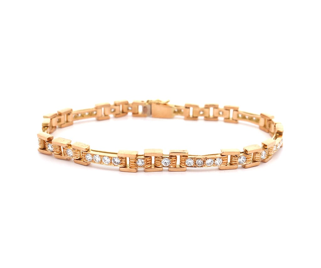 1.68ctw Diamond Bar Station Link Bracelet in 18K