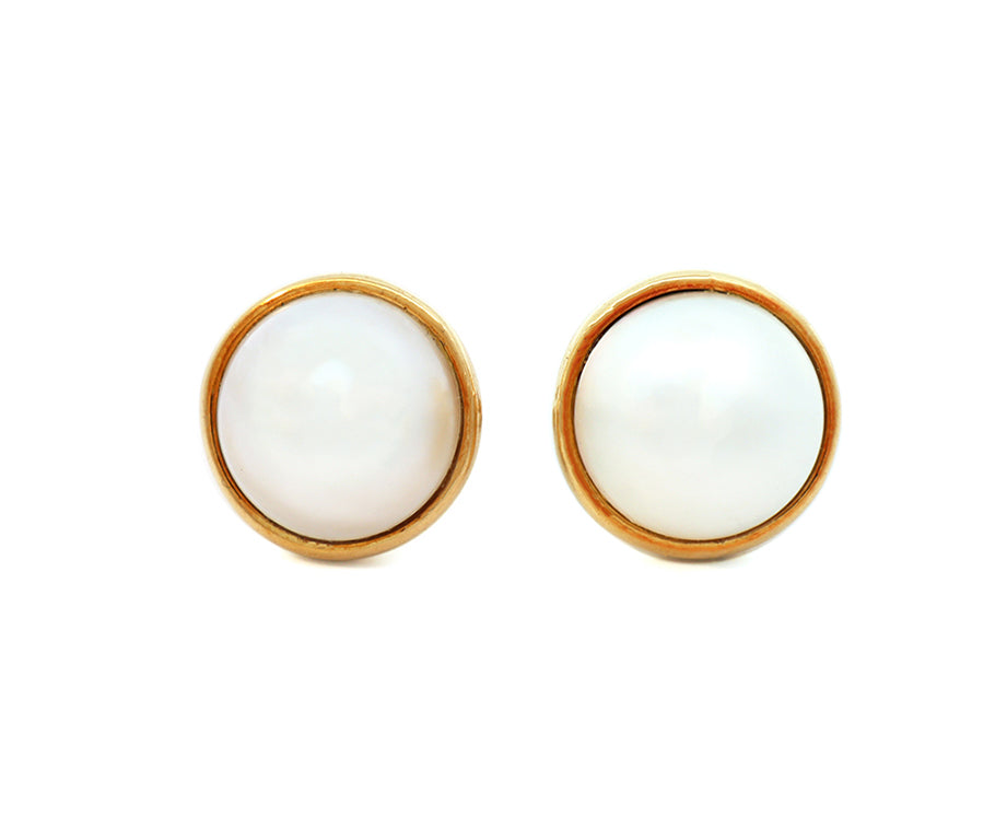 Tiffany & Co. Paloma Picasso Mabe Pearl Stud Earrings in 18K