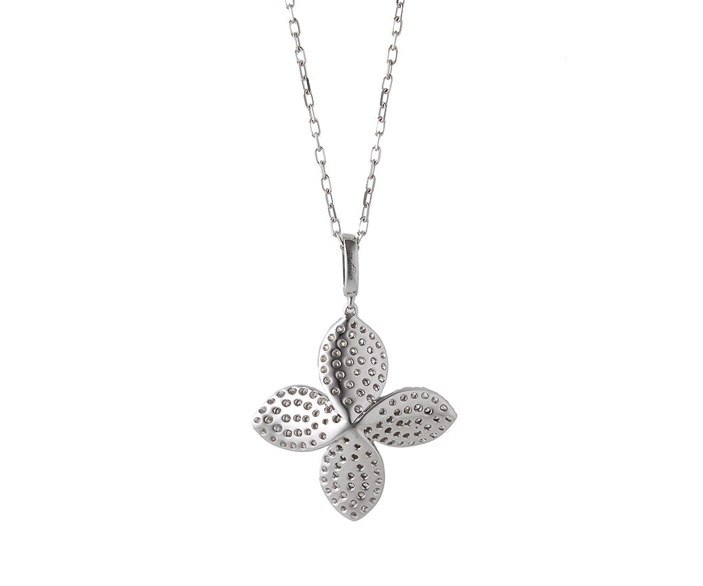 Afarin 0.97ctw Pave Diamond Garden Flower Pendant Necklace in 18K