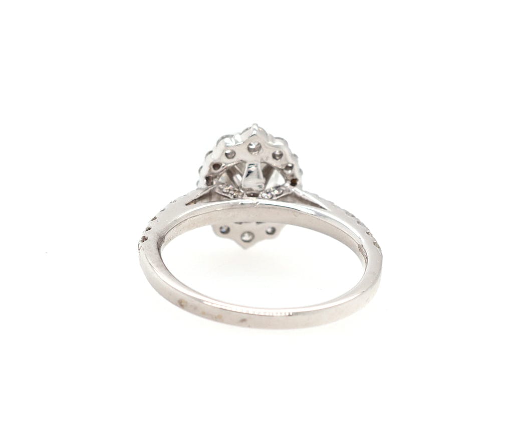 1.50ctw Oval and Round Diamond Frame Engagement Ring in 14K