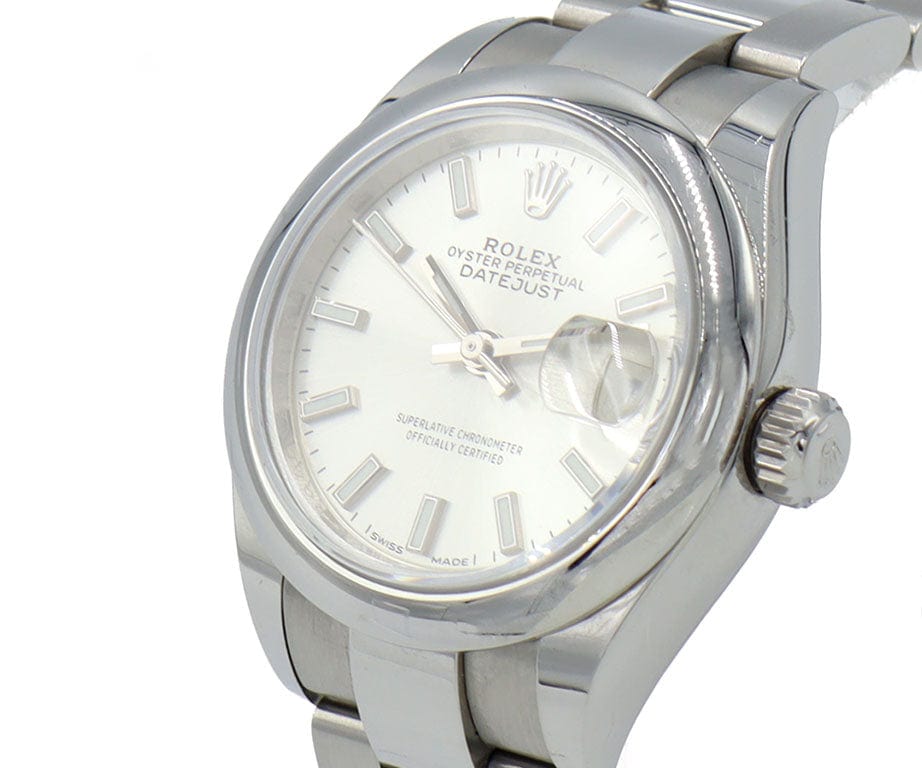 2002 Rolex Datejust 279160 28MM Silver Stick Dial Ladies Watch