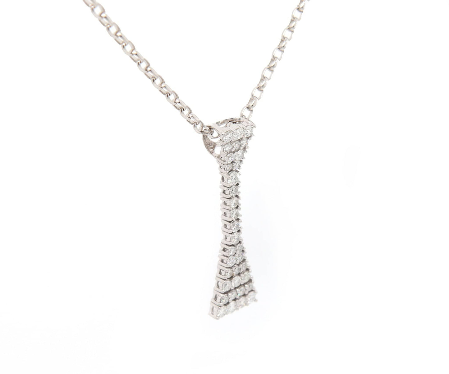 0.85ctw Diamond Abstract Hourglass Pendant Necklace in 18K