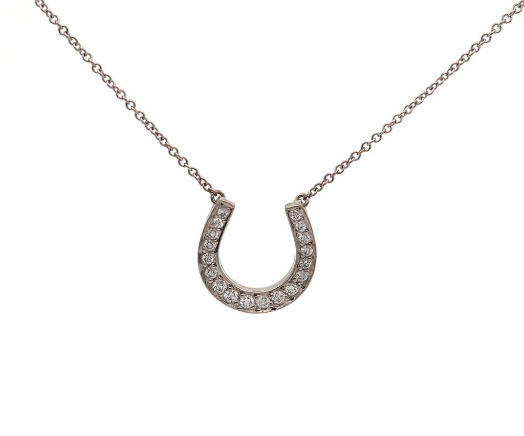 Tiffany & Co. 0.25ctw Diamond Horseshoe Pendant Necklace in Platinum