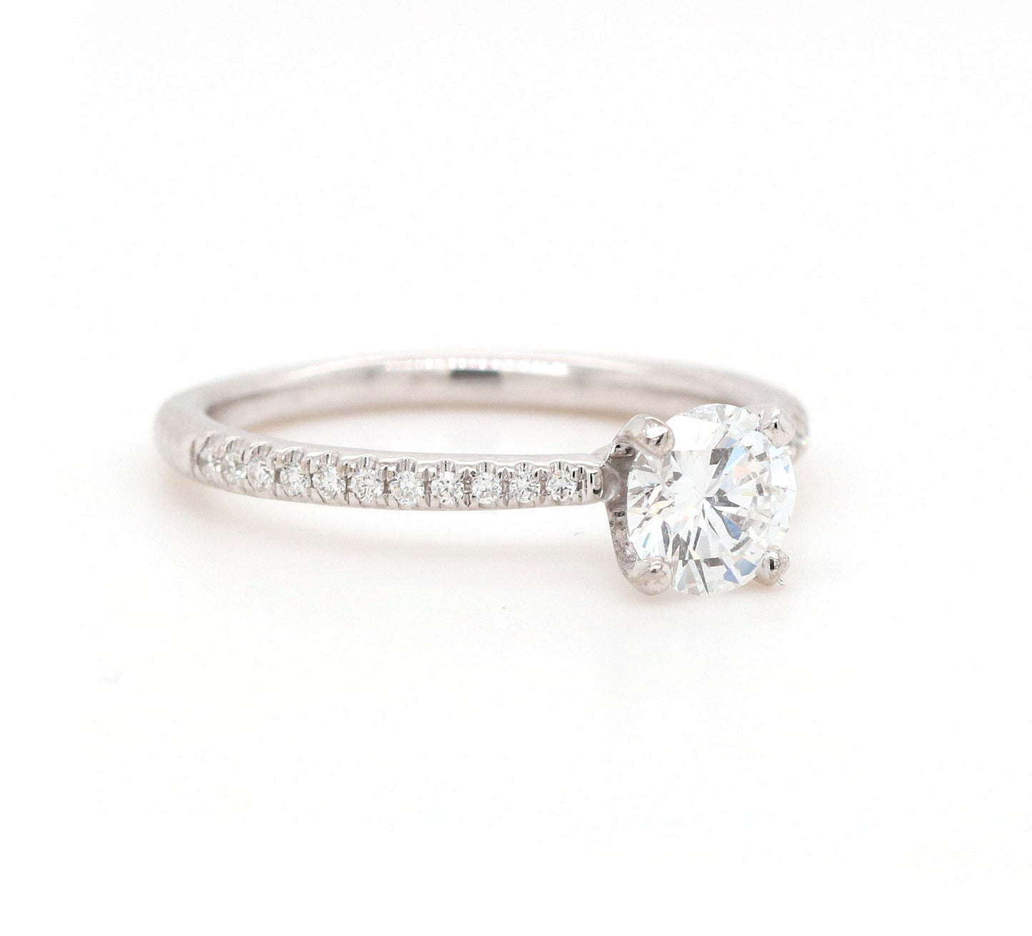 0.81ctw Round Diamond Straight Engagement Ring in 14K