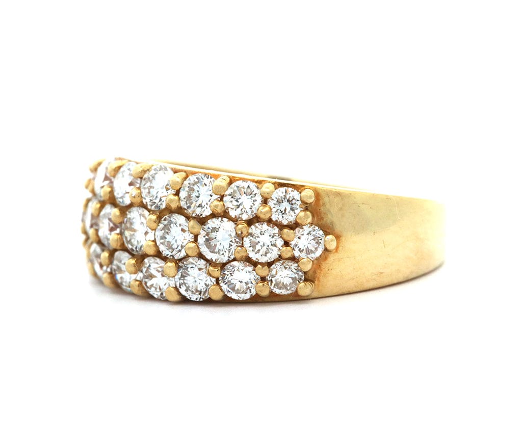 1.50ctw Round Diamond Triple Row Band Ring in 18K