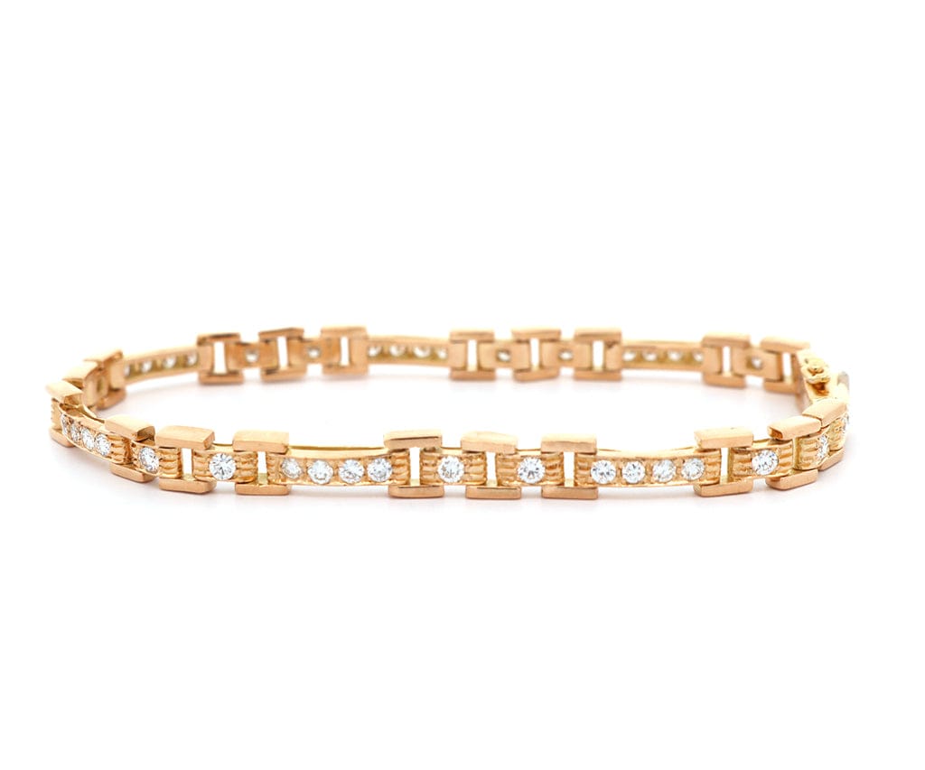 1.68ctw Diamond Bar Station Link Bracelet in 18K