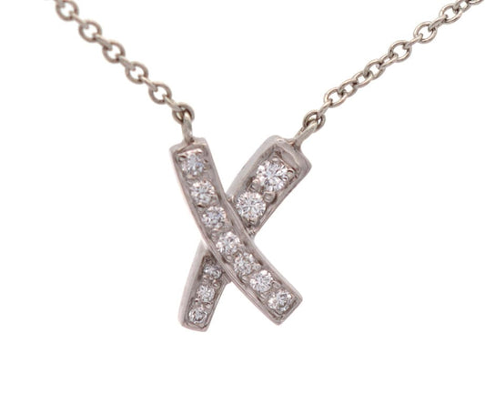 Tiffany & Co. 0.12ctw Diamond Paloma Picasso Graffiti X PendantNecklace Platinum