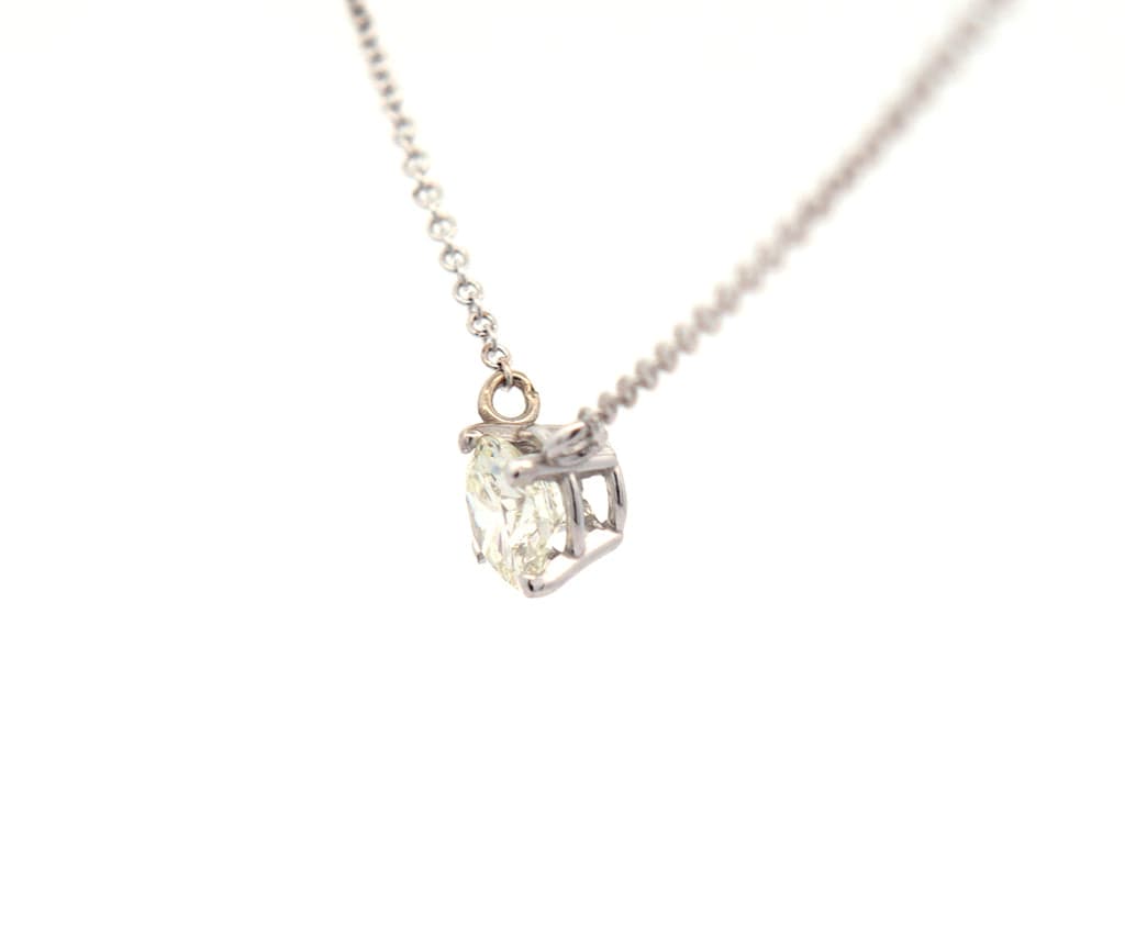 0.51ct Round Diamond Solitaire Pendant Necklace in 14K