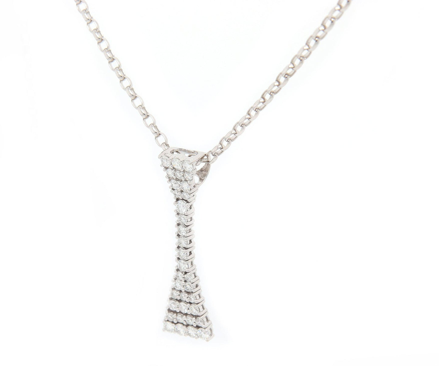 0.85ctw Diamond Abstract Hourglass Pendant Necklace in 18K