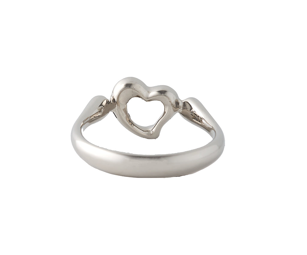 Tiffany & Co. Elsa Peretti 0.06ctw Diamond Open Heart Ring in Platinum