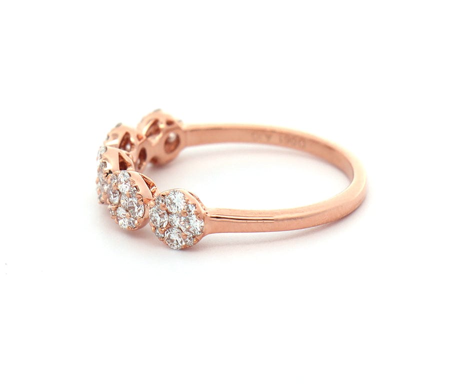 0.61ctw Diamond Cluster Five Station Ring in 14K