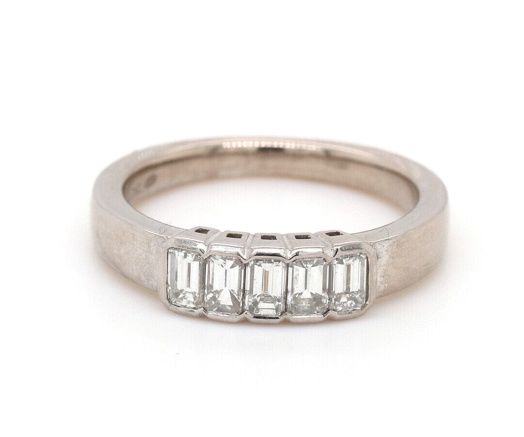 1.00ctw Emerald Cut Diamond Band Ring in 18K