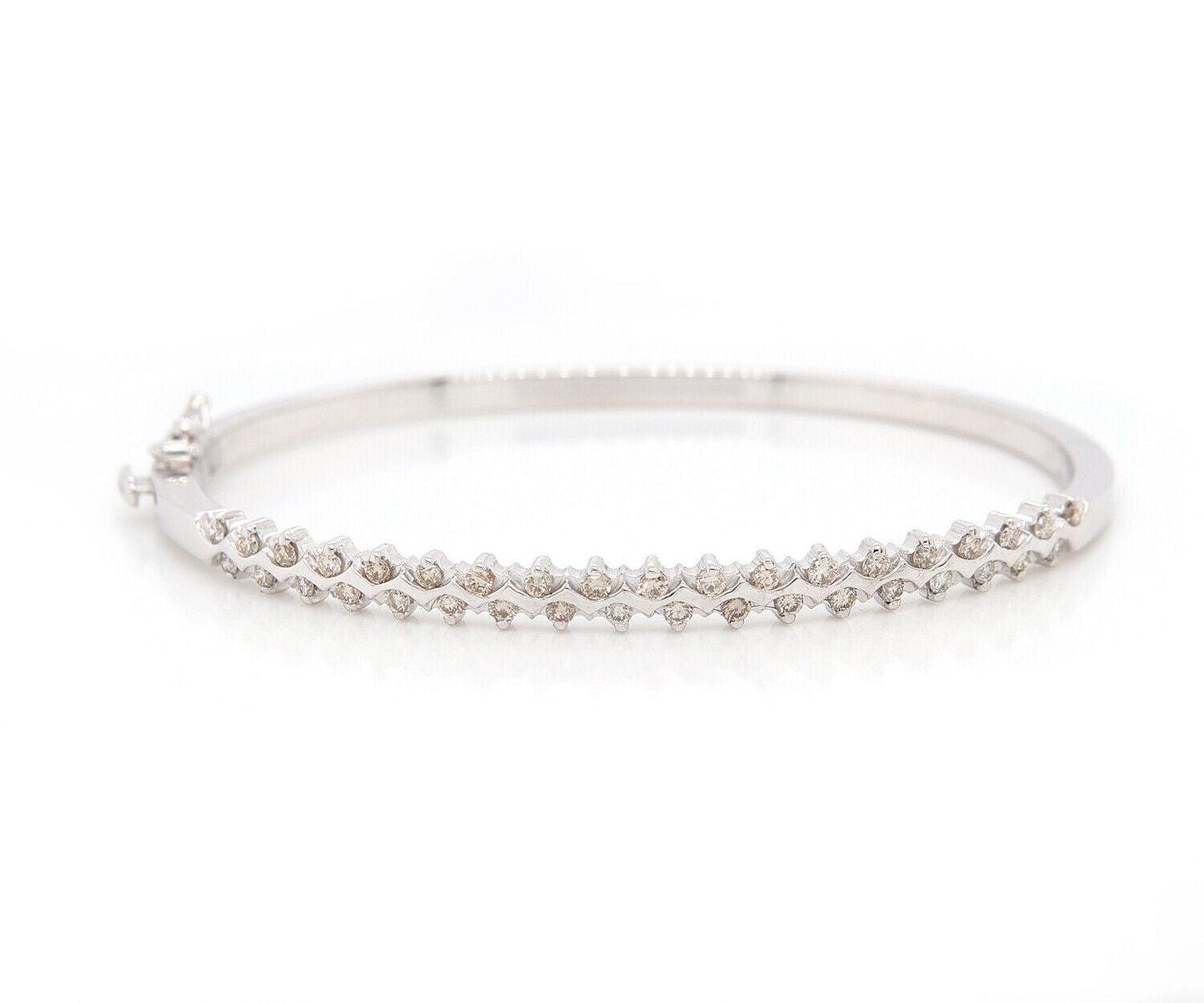 0.65ctw Diamond Zig Zag Bangle Bracelet in 14K