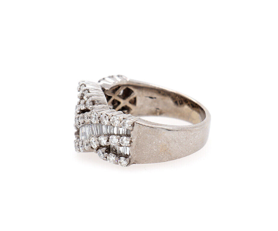 1.75ctw Round and Baguette Diamond Frame Bypass Ring in 18K