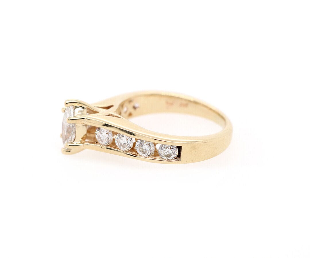 1.09ctw Marquise and Round Diamond Straight Engagement Ring in 14K