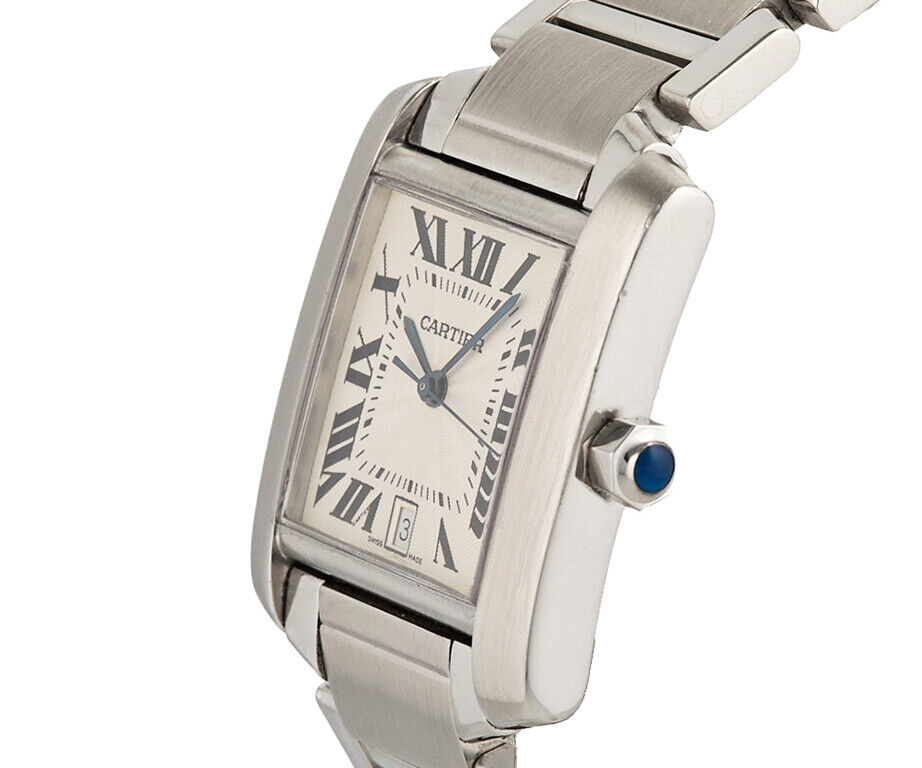 1999 CARTIER Tank Francaise 2302 28MM White Dial Watch